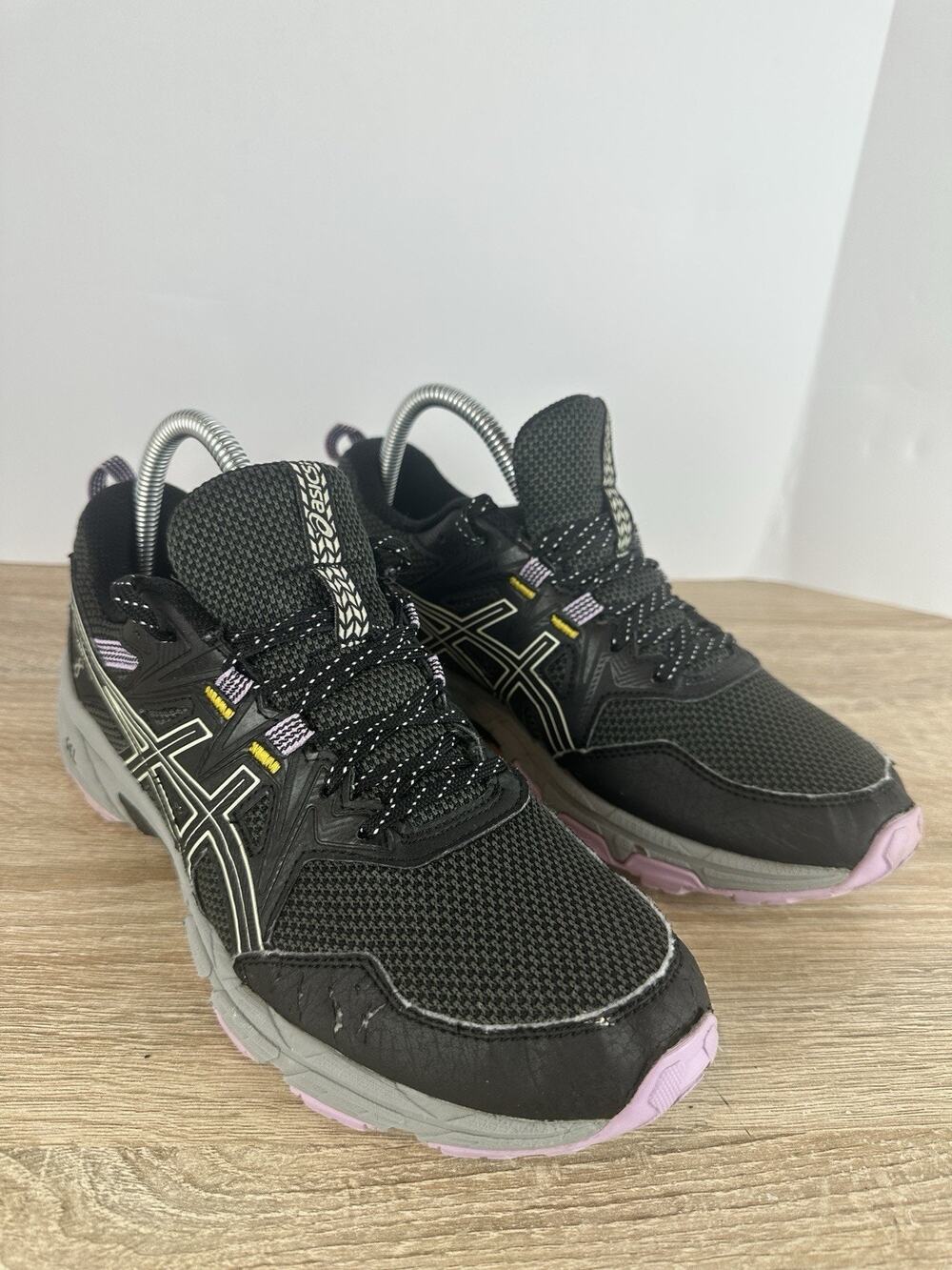 ASICS Gel Venture 8 Trail Running Shoes Women US 8.5 EU 40 Black Pink Preowned